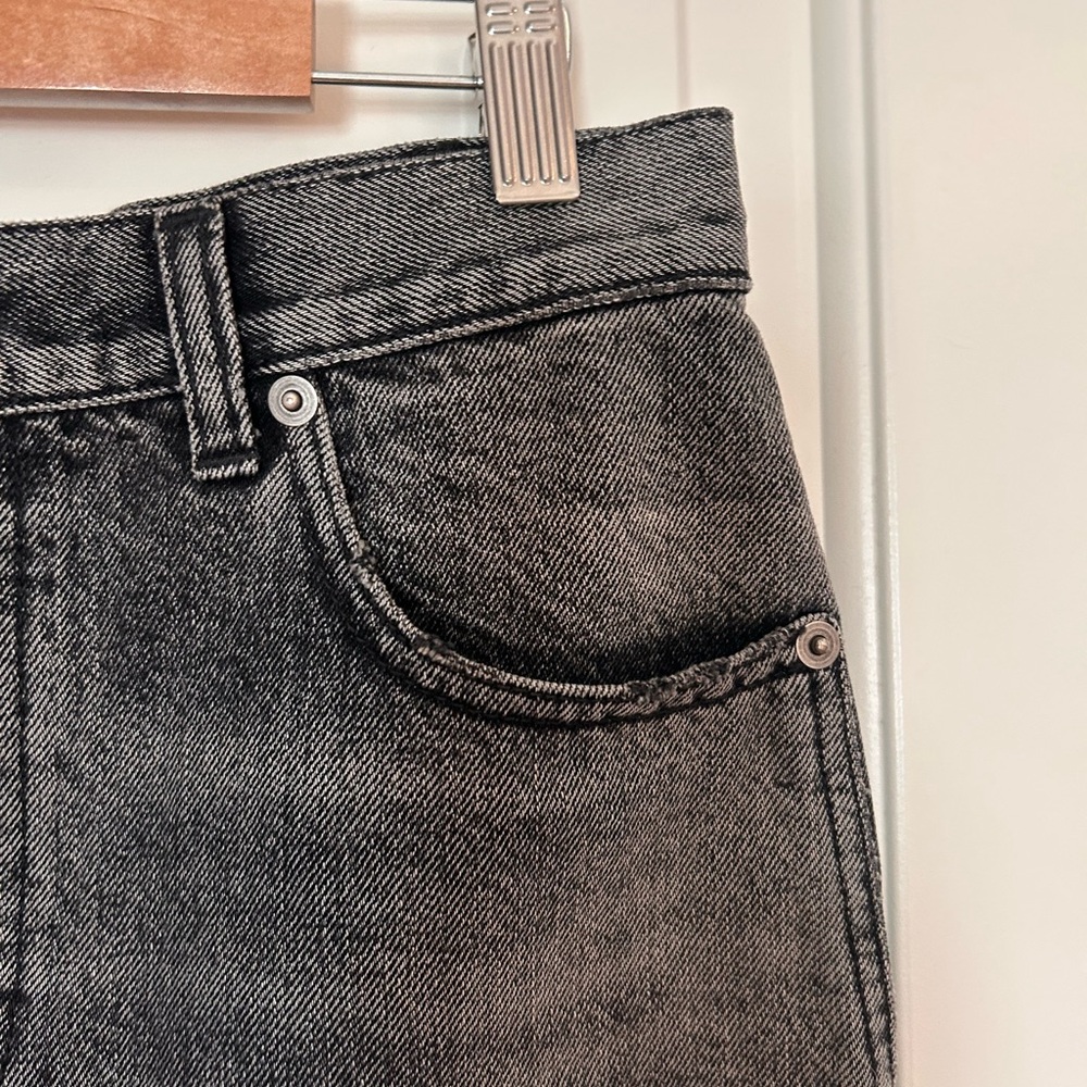Saint Laurent Black Washed Denim Mini Skirt - Picture 5 of 12
